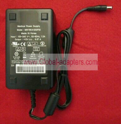 New Ault 12V 6.67A MW116KA1200F55 Medical Power Supply AC Power Adapter